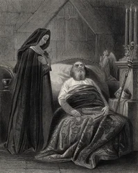 Der Tod des heiligen Patrick, graviert von J. Rogers